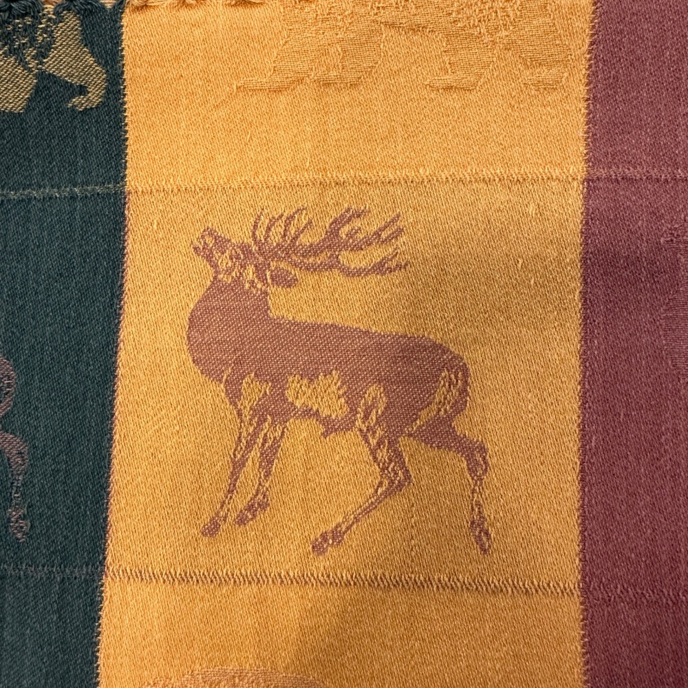 Artisans Inc Wildlife Handloomed Cotton Throw Blanket 56x56 Multicolor Lodgecore - Picture 4 of 8